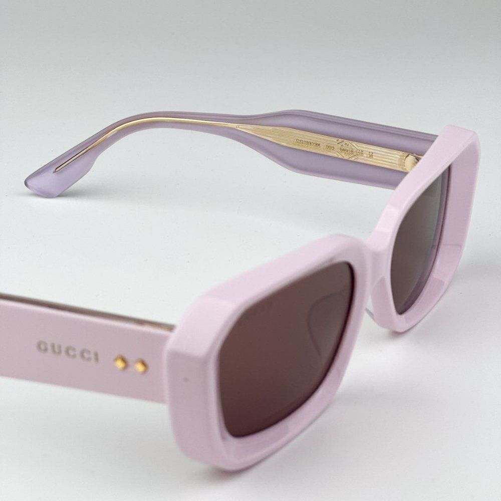 NEW Gucci GG1531SK 003 Pink Brown Unisex Rectangle Sunglasses GG 1531SK - Picture 10 of 11